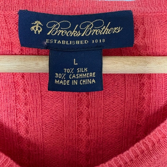 Brooks Brothers Silk/Cashmere V-Neck Sweater | Size Large - Picture 5 of 7